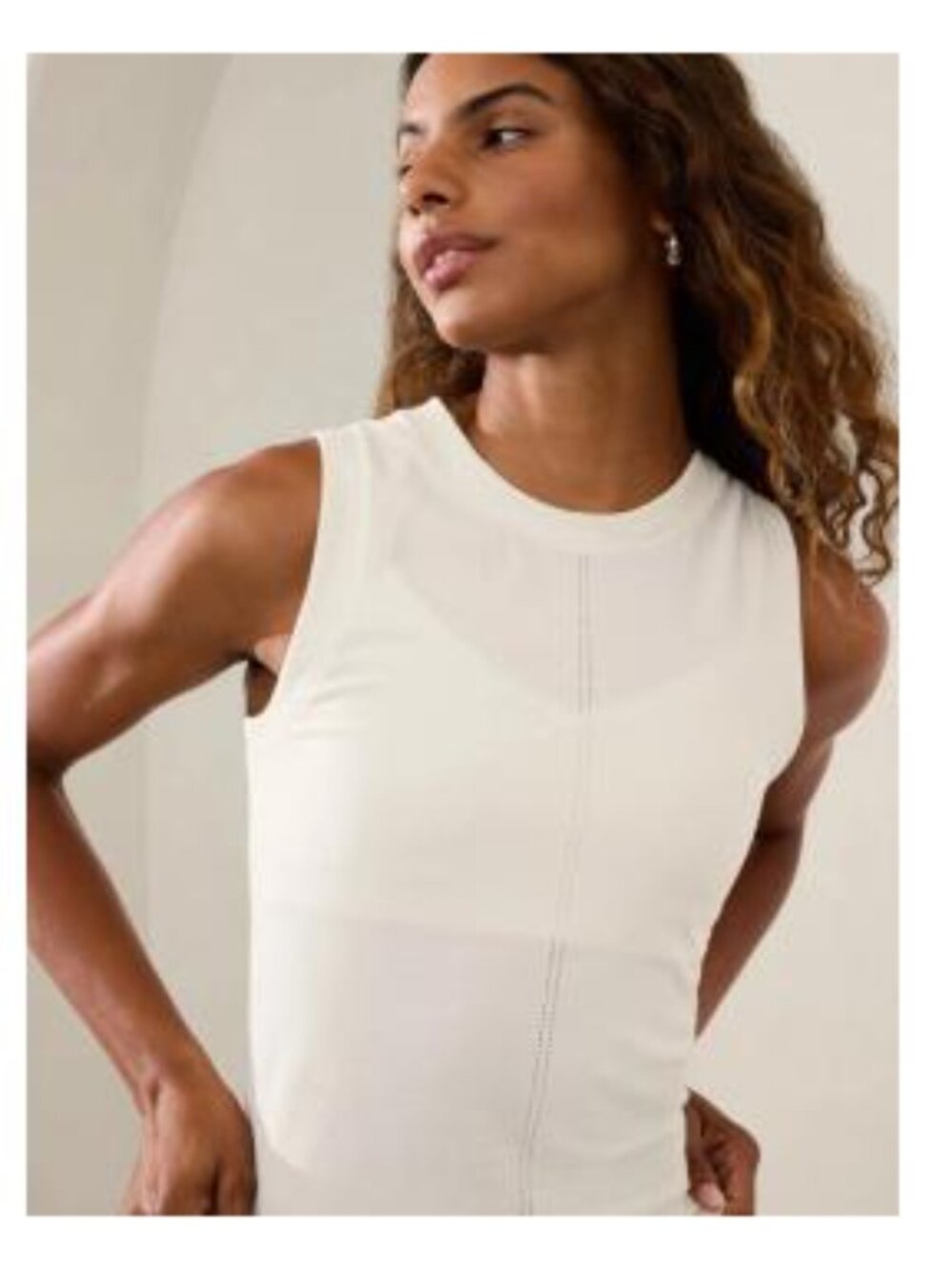NWT Athleta Ascent Seamless Tank, magnolia white, large